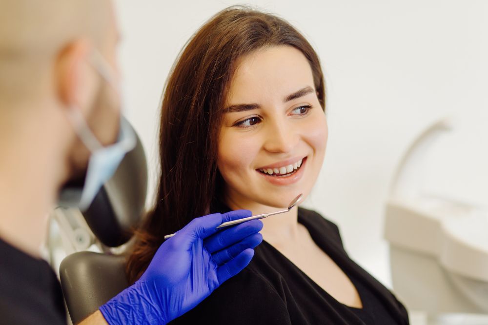 woman dentists examination
