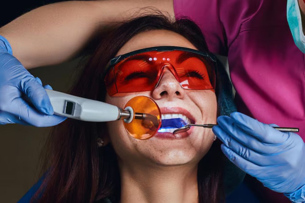 dentist examine laser treatment